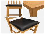 Dining Set 5 pcs Black Solid Oak Wood 3430331
