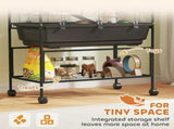 3 Tier Large Hamster Cage on Wheels with 17 cm Deep Tray, Storage Shelf for Syrian, Gerbil, Rats T3398P425335