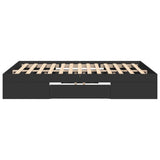 Bed Frame without Mattress Black 135x190 cm Double Engineered Wood 3295507