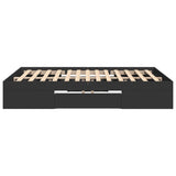 ZNTS Bed Frame without Mattress Black 120x200 cm Engineered Wood 3295479