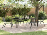 Garden Dining Set 5 pcs Anthracite Powder-Coated Steel 3379299
