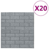 Wallpaper Set of 20 Anthracite PE foam 70 x 77 cm 150722