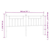 Metal Replace Headboard Black 193 cm 353574