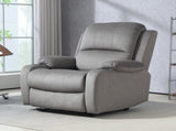 Microfibre Manual Reclining Armchair, with Footrest - Grey T3398P377942