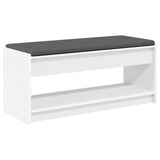 Hall Bench White 103 x 38 x 45 cm Engineered Wood and Fabric 891584