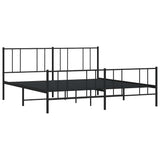 Metal Bed Frame without Mattress with Footboard Black 180x200cm 352502