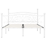 ZNTS Bed Frame without Mattress with Slatted Base White Metal 120x200 cm 284449