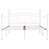 ZNTS Bed Frame without Mattress with Slatted Base White Metal 120x200 cm 284449