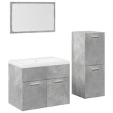 4 Piece Bathroom Furniture Set Concrete Grey Engineered Wood 3324883