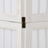 Room Divider 4 Panels White Solid Wood Paulownia 358785
