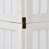 Room Divider 4 Panels White Solid Wood Paulownia 358786