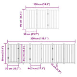 Dog Gate with Door Foldable 15 Panels Brown 750 cm Poplar Wood 3155720