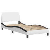 Bed Frame with LED without Mattress "Hvar" White and Black 90x200 cm 3213912