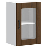 Kitchen Wall Cabinet with Glass Door Lucca Brown Oak 853774