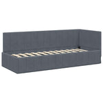 Corner Bed Frame with Headboard Dark grey 80 x 200 cm Velvet 42016288