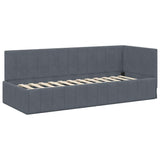 Corner Bed Frame with Headboard Dark grey 80 x 200 cm Velvet 42016288