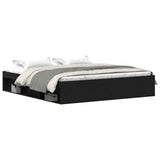 Bed Frame without Mattress Black Oak 200x200 cm Engineered Wood 3329336