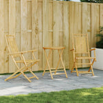 ZNTS 3 Piece Bistro Set Bamboo 3278535