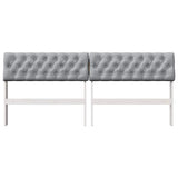 Upholstered Headboard Light Grey 180 cm Solid Pine Wood 879163