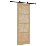 Sliding Door Manual Natural and black 78 x 211 cm 3333444