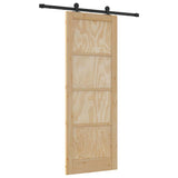 Sliding Door Manual Natural and black 78 x 211 cm 3333444