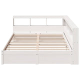 Bookcase Bed without Mattress White 160x200 cm Solid Wood Pine 3324349