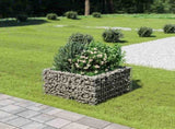 Gabion Raised Bed Silver Galvanised steel 90x90x50 cm Heavy Duty 143557