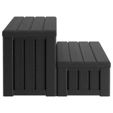 Hot Tub Step with Storage 2-Step Black 93 x 57 x 35 cm PP 42045238