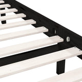 Bed Frame without Mattress Black Solid Wood Double 810061