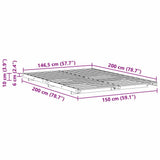 Bed Frame Wax Brown 150 x 200 cm Solid Pine Wood 873069