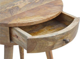 Solid Wood Nordic Circular Shaped Bedside, 1 Drawer B2743P402958