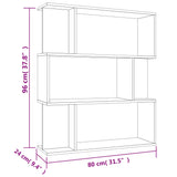 ZNTS Book Cabinet/Room Divider Sonoma Oak 80x24x96 cm Engineered Wood 800084