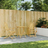 Bistro Set Natural Bamboo Bamboo Medium Foldable Bistro Set 3278526