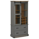Wine Cabinet HALDEN with Wine Racks and Sliding Door Grey Pine 4018435