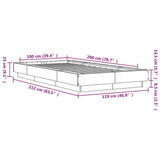 Bed Frame without Mattress Smoked Oak 100x200 cm 3281207