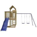Outdoor Playset Pine and Blue Treated Pinewood, Polypropylene Large 3155851