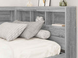 Storage Headboard with Shelf Grey Sonoma 100 cm Engineered Wood 3335466