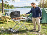 Foldable Gas BBQ Grill with Side Table, Portable Gas Barbecue Grill with Thermometer, Grease Box, T3398P551670