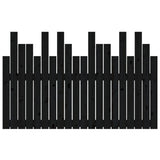 Wall Headboard Black 127.5x3x80 cm Solid Wood Pine 824792