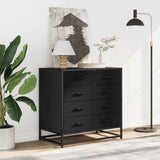 Drawer Cabinet Black 70x41x70 cm Engineered Wood 849079