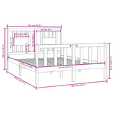 Bed Frame without Mattress 135x190 cm Double Solid Wood 3104103