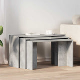 Nesting Tables 3 pcs Concrete Grey Engineered Wood 858536