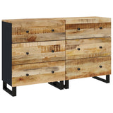 Sideboards 2 pcs 60x33x75 cm Rough Mango Wood 3143635