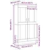 Book Cabinet Black Oak 82.5 x 30.5 x 150 cm Engineered Wood 3329276
