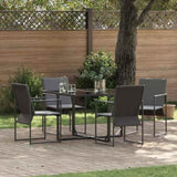 Garden Dining Set 5 pcs Black Steel 3335858