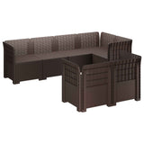 7-Seater Garden Sofa Rattan Look PP Brown 3444139