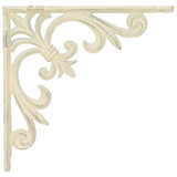Wall Shelf Brackets 12 pcs Antique White 10 x 10 x 2.8 cm Steel 42038828