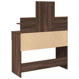 Dressing Table with LED Brown Oak 100x40x130 cm 848205