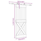 Sliding Door with Hardware Set 70x210 cm Solid Wood Pine 3332760
