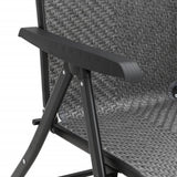 Folding Garden Chairs 2 pcs Grey Poly Rattan 4007140